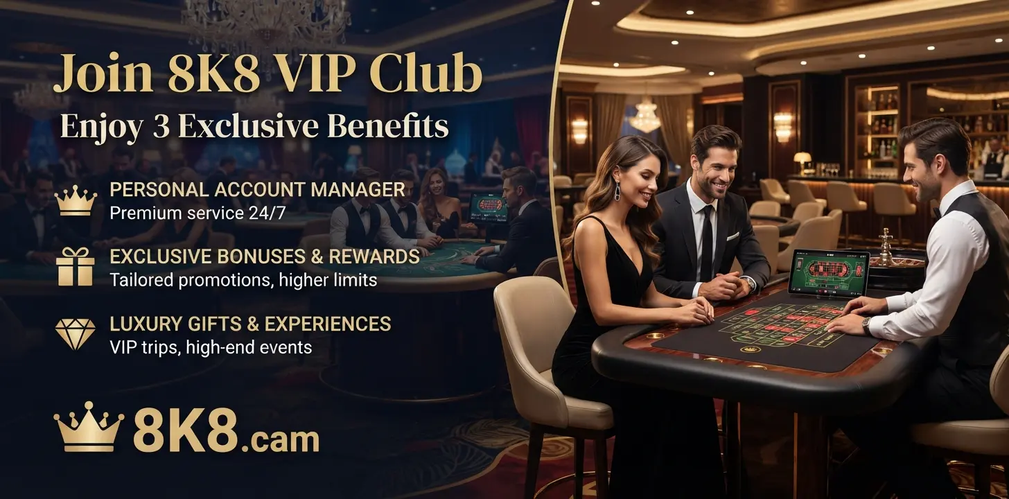 Join 8K8 VIP Club Enjoy 3 Exclusive Benefits